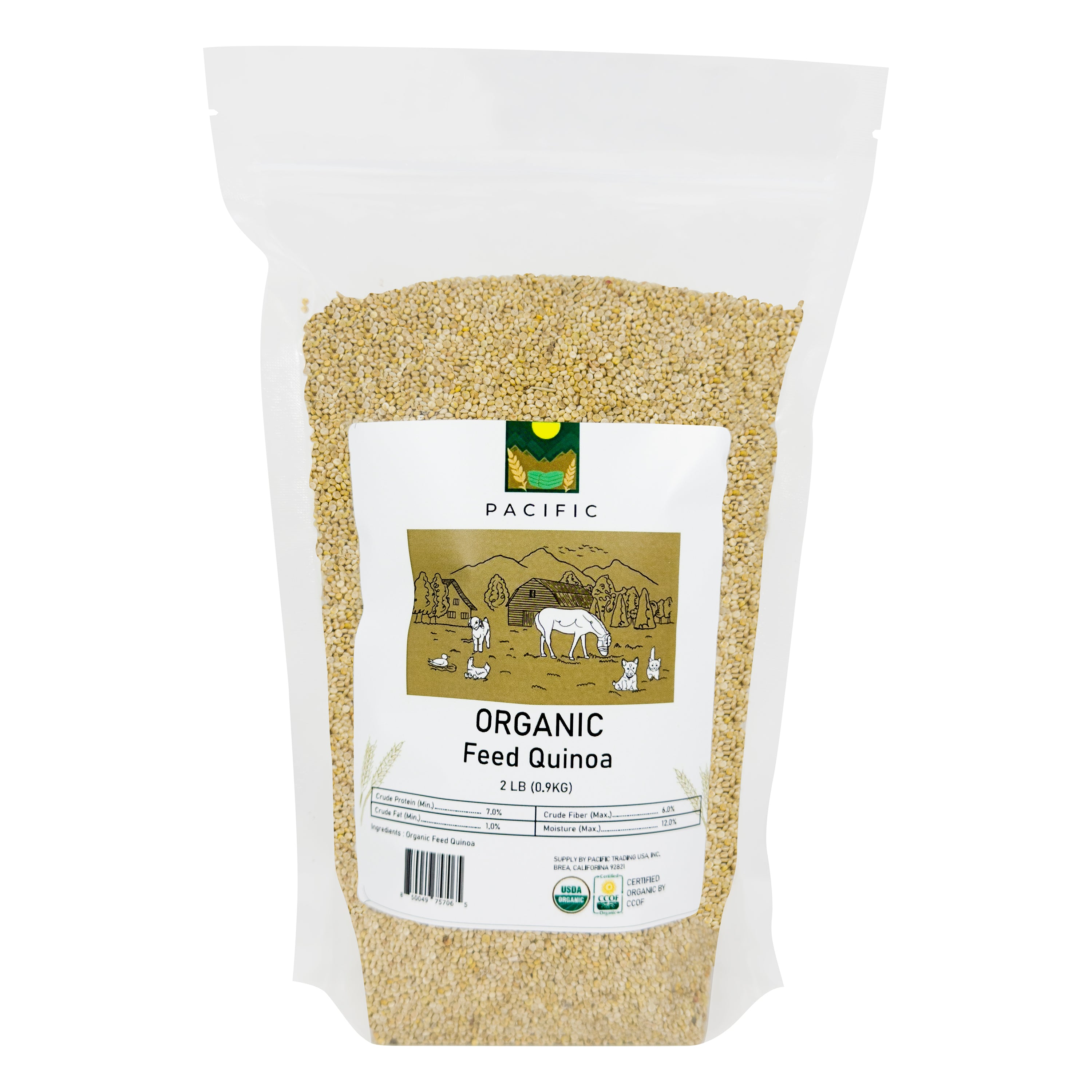 PACIFIC Organic Feed Quinoa - Quinoa Organic | Rich with Fiber & Minerals | USDA and CCOF Certified | Packed in USA | 2Lbs